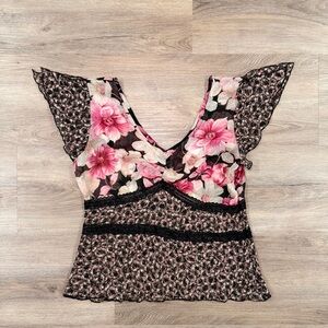Sheer, Floral Women's Top